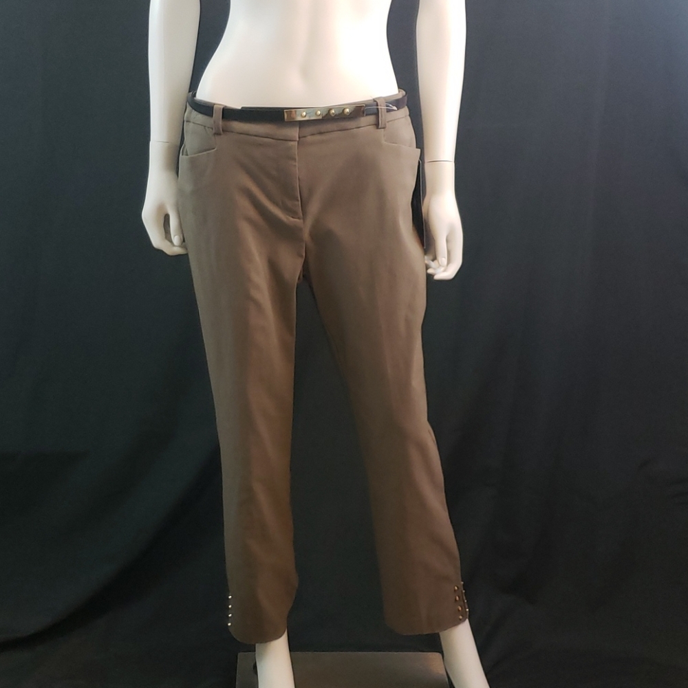 Size 10 taupe slim ankle capris NWT